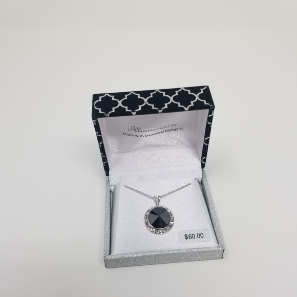 Jewelry - Illuminaire Silver-Plated Crystal Halo Pendant